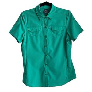 REI Green Sahara Short Sleeve button up Shirt